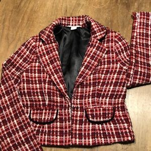Red and black girls blazer